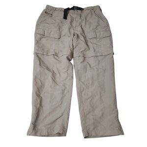 The North Face Mens Convertible Cargo Pants XXL Khaki Tan Belted Hiking Outdoor